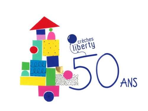 Logo 50 ans Crèches Liberty - Françoise Bourdon, membre Femmes & Challenges